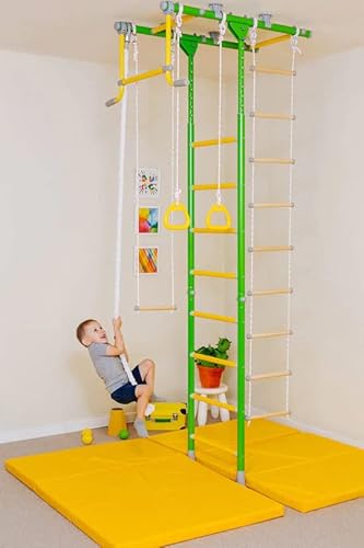 Comet 1: Kids Indoor Home Gym Swedish Wall+Rope Ladder+Rings+Trapeze
