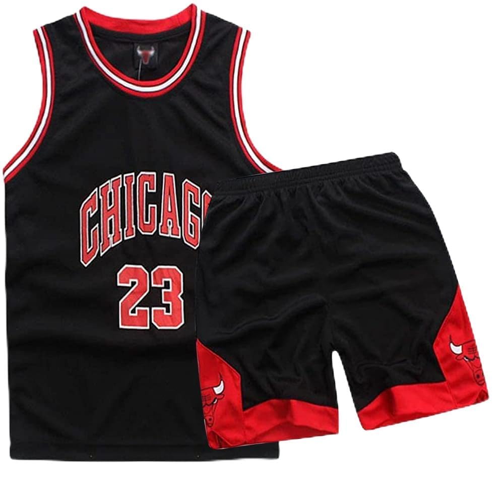 DaceStar Kids Basketball Kit, 2-Piece Sleeveless Kids Basketball Jersey and Shorts, Boys Basket ball Outfit, Basket ball Clothes Gifts for 4 5 6 7 8 10 12 14 Years Old