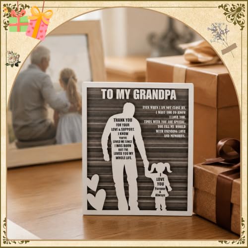 Rustic Grandpa and Granddaughter Sign - Gifts for Grandpa from Granddaughter Ideal for Father's Day, Birthdays, Grandparents Day, Christmas - Image 4