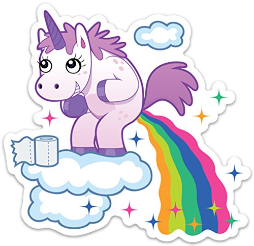 Unicorn Poop Funny Sticker Laptop Decal Rainbow Unicorn Farts Large 5