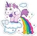 Unicorn Poop Funny Sticker Laptop Decal Rainbow Unicorn Farts Large 5" x 4.81"