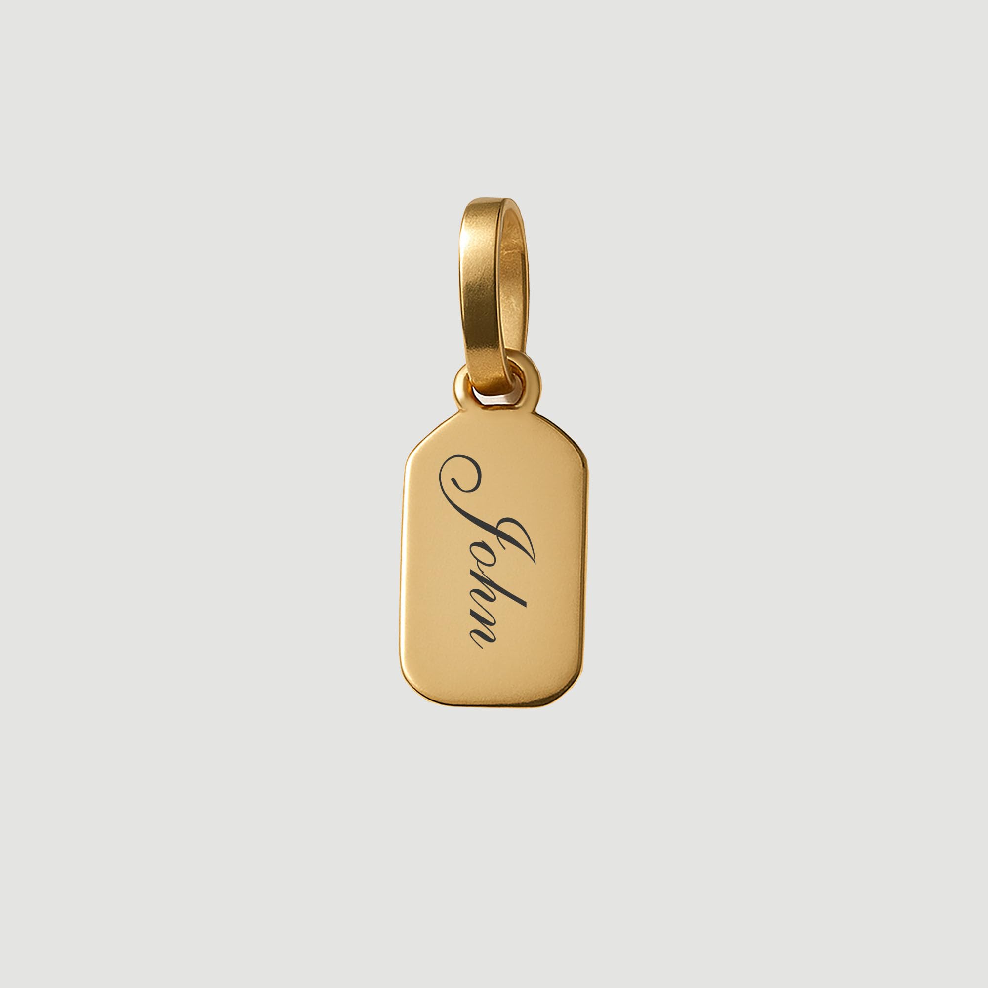 Lucche Anhänger Gold 585 Rechteck Gravurplatte Echtegold Charm mit Gravur | Personalisiert, Benutzerdefinierte Name, Charm Initial, Gravur Platte, Tag,buchstaben anhänger,kettenanhänger gold