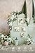 Ling's moment Artificial Wedding Arch Flowers Kit Pack of 4, 2pcs Hanging Silk Flowers Arrangement 2pcs Chiffon Drapes Ceremony Spring Fake Rose Arbor Backdrop White Sage Floral Party Outdoor Decor