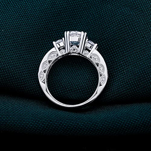 TIKJE 925 Sterling Silver Wedding Rings for Women Engagement Band Bridal Ring Promise Eternity Band Size 5-12 Valentine's Day Gift3