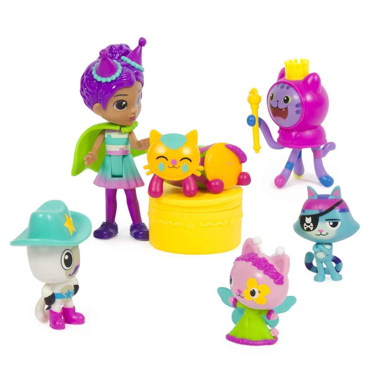 Gabby’s Dollhouse, Celebration-Themed Figures with Gabby Girl, 5 Cat Toy Figures, Surprise Toys and Doll’s House Accessories, Kids’ Toys for Girls and Boys 3+