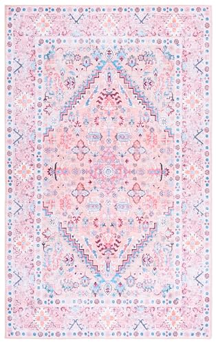 Tapete rectangular beige y rosa 5' x 8' SAFAVIEH miniatura 3