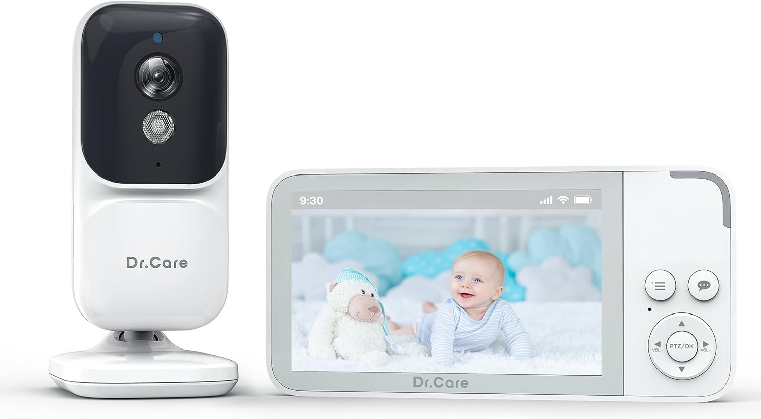 Dr.Care NeoView Video Baby Monitor -3.5” Screen, 2-Way Audio, Video Loop Recording, Night Vision, Real-Time/VOX Monitoring, Temperature Sensor, Lullabies, No Wi-Fi