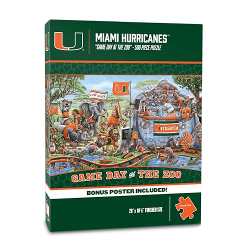 Image of YouTheFan NCAA Miami Hurricanes inchGame Day At The Zoo inch 500 Puzzle