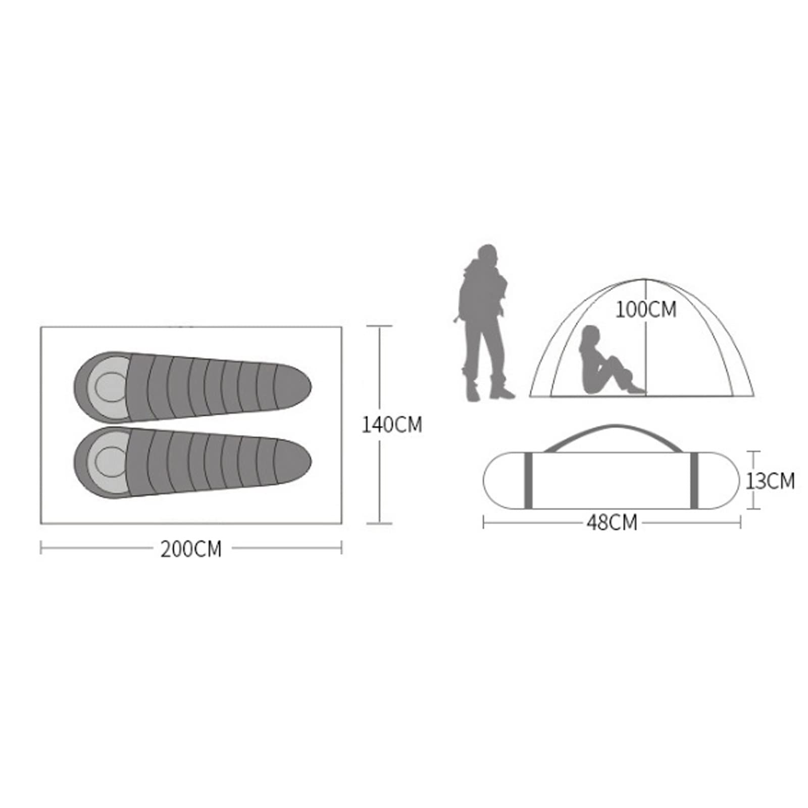 QYYZTQY Namioty Zewnętrzny dwuwarstwowy ultralekki słup aluminiowy Wodoodporny wiatroszczelny kempingowy Namiot plażowy 2,51 kg
