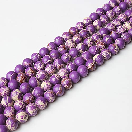 Cuentas sueltas de piedra emperador multicolor de 10mm para pulseras 5