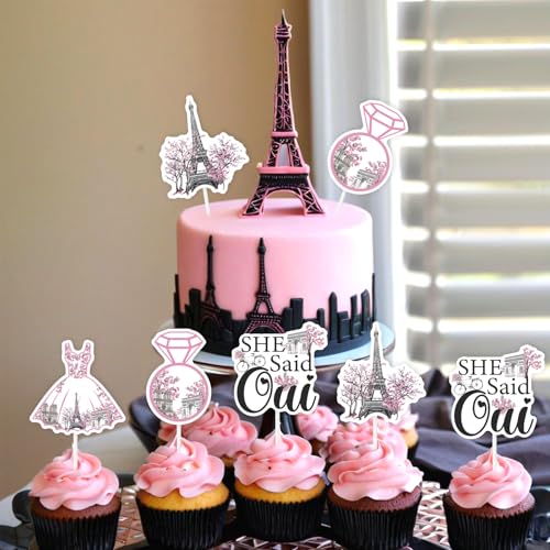 Decoración de pastel de París y adornos para cupcakes de ciudades europeas 2