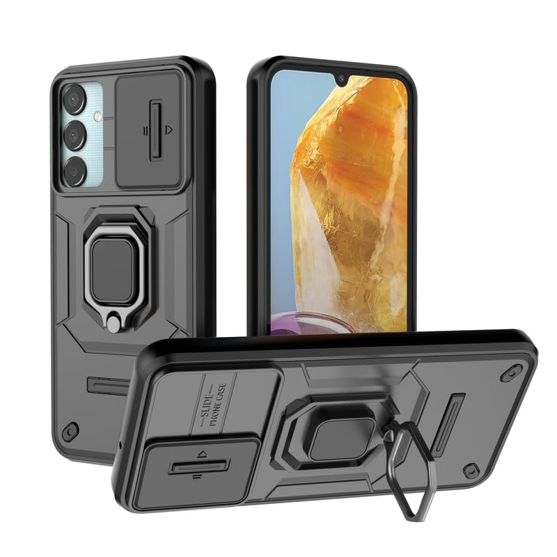 Casodon Heavy Duty Armor Back Case Cover for Samsung Galaxy M15/F15 5G - Magnetic Kickstand Ring with Camera Shutter Protection, Rugged Bumper Hard Back Cover for Samsung M15/F15 (PC & TPU|Black) (B0D42DNF4C) Amazon Price History, Amazon Price Tracker