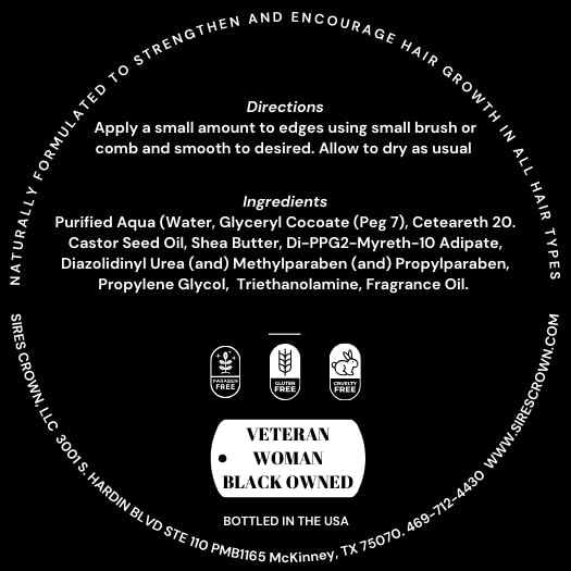 Miniatura 2 de Sires Crown Natural Hair Essentials - Crown Essentials Edge Control - Gel de peinado Strong Hold - Tarro de 4 onzas