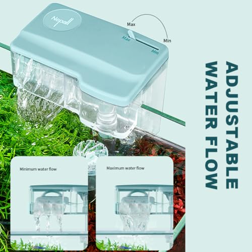 Image of VAYINATO Nepall Transparent Hang On Back Filter 6W|550L /Hr|Fit for 3 Feet Tank for Aquarium Fish Tank with Multiple Layer Filter Pad|Filter Media Provision|Flow Adjustment Knob |Surface Skimmer