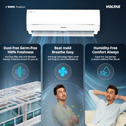 Image of Voltas Split Air Conditioner, 1.5 Ton, 3 Star - 183Inv Vectra Zenith Silver