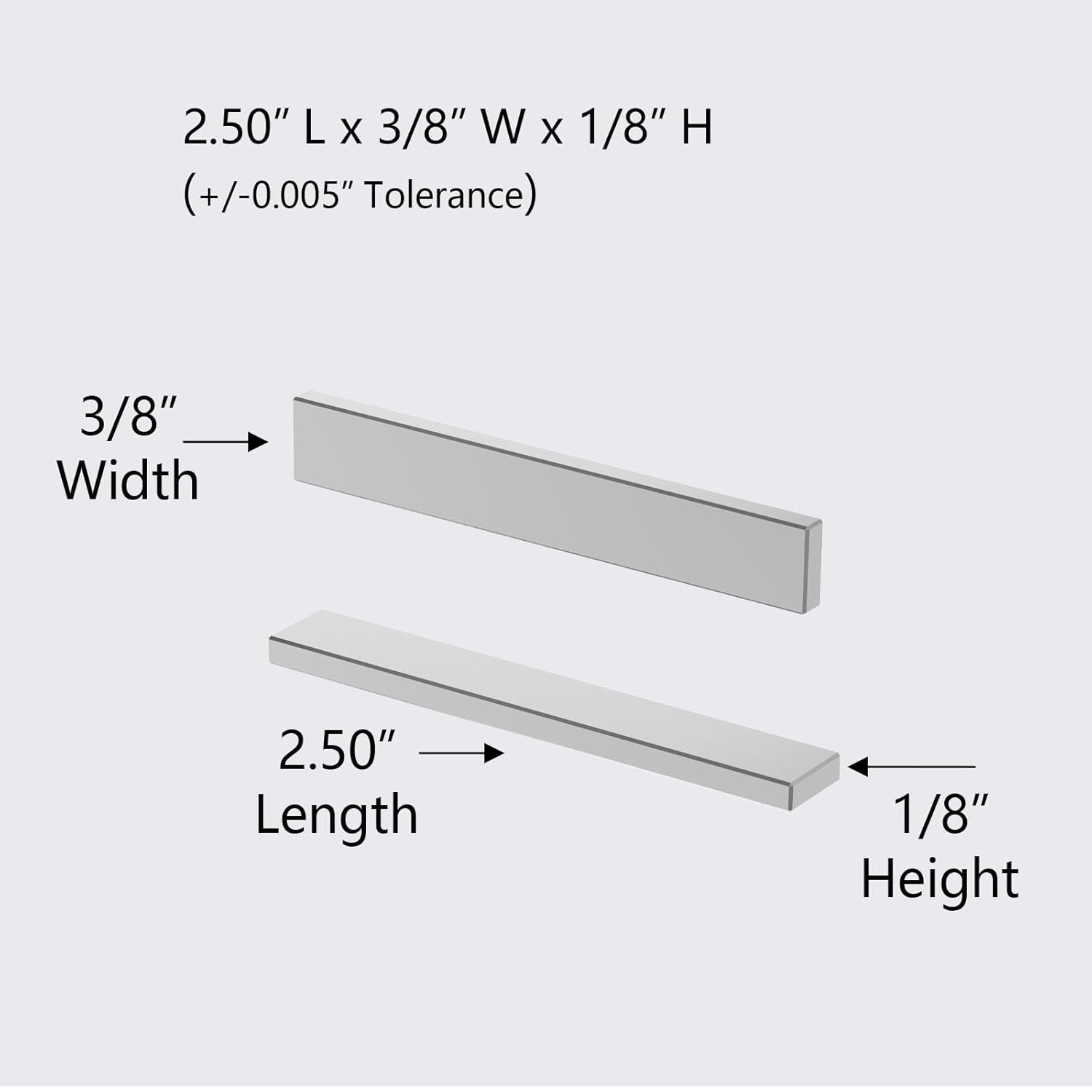 N52-2 1/2" x 3/8" x 1/8" - 8 Pack, Powerful Rectangular Rare Earth Magnet with 3M 4920VHB Adhesive, Neodymium Bar Magnets, Self Adhesive Block Magnet, Strong Neodymium Magnets Strips
