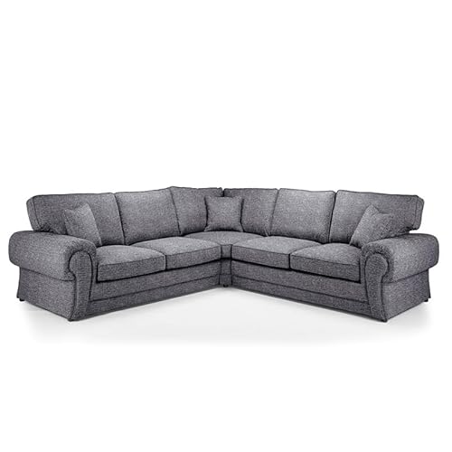 Wilcot 2C2 Corner or 3+2+1 Sofa for Living Room, Grey Fabric UK Upholstered Armchair (Corner)