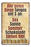 WARUM? Blechschilder sind einfach tolle Dekoration. Langlebiger als Poster oder Bilder. Schilder vermitteln Vintage Charme und Nostalgie. Außerdem sind Metallschilder super zum Verschenken! Retro Style!