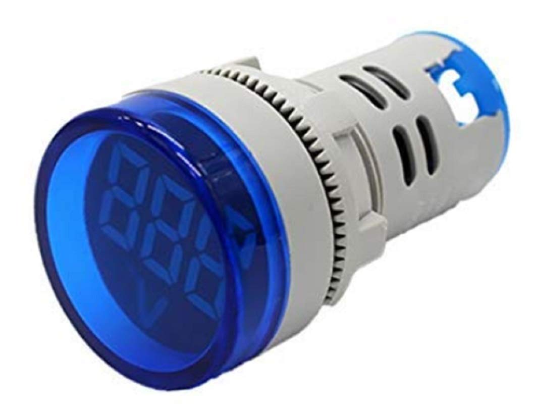 Microtail Plastic Direct AC 60-500V Digital Voltmeter LED Indicator Lamp Round Signal Light (Red-Yellow-Blue) Combo 2