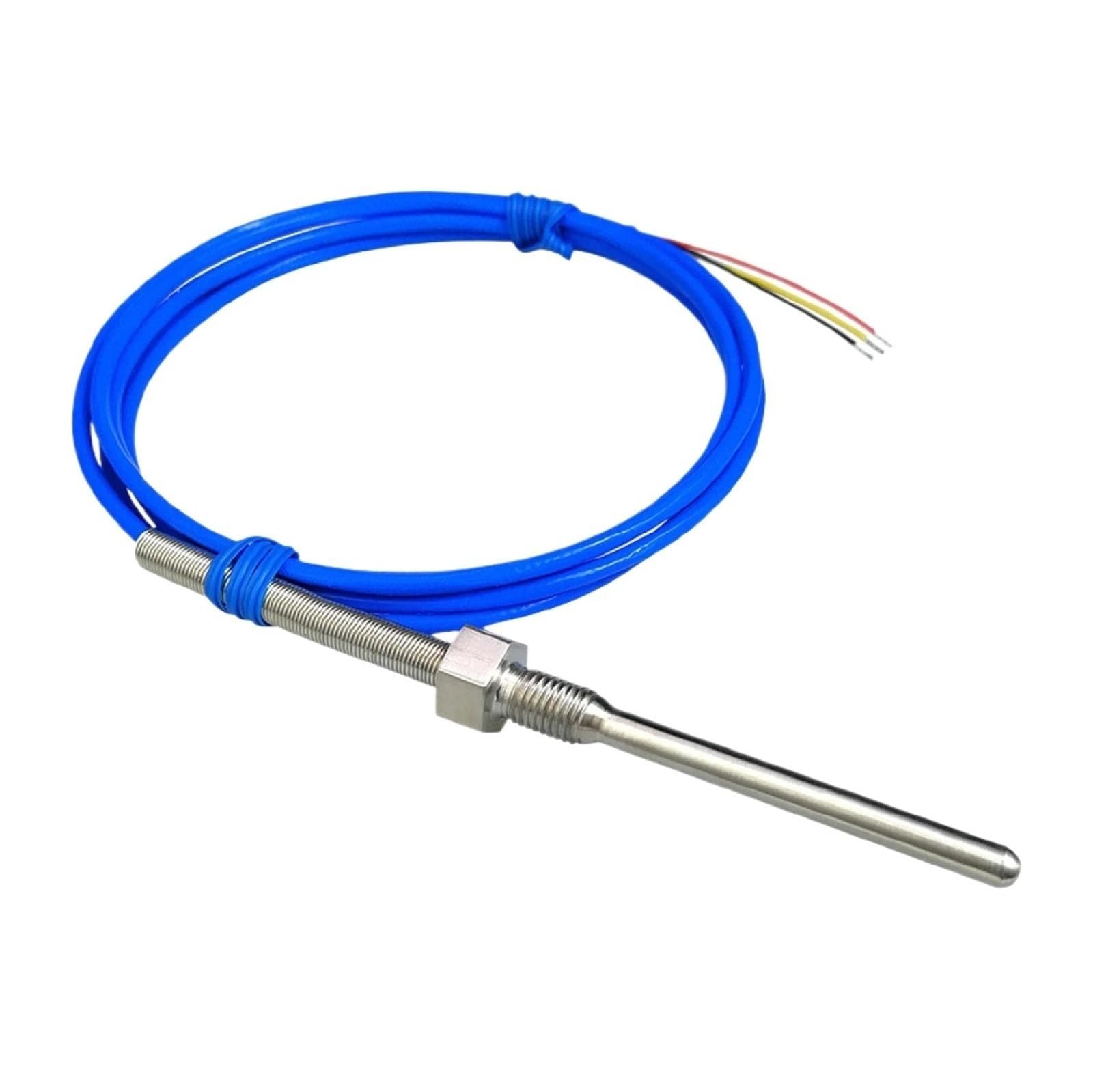 Sensor de Temperatura, sonda Acero Inoxidable con Sensor, termómetro Digital Rosca PTFE for Uso Industrial(M27*2/6 * 100 Mm)