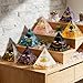 2inches Pyramid Decor Natural Crystal Energy Generator Pyramid Chakra Energy Crystal Pyramid Yoga Meditation Tool for Home Decoration Fengshui Ornaments Gift(2 inches-7 PCS)