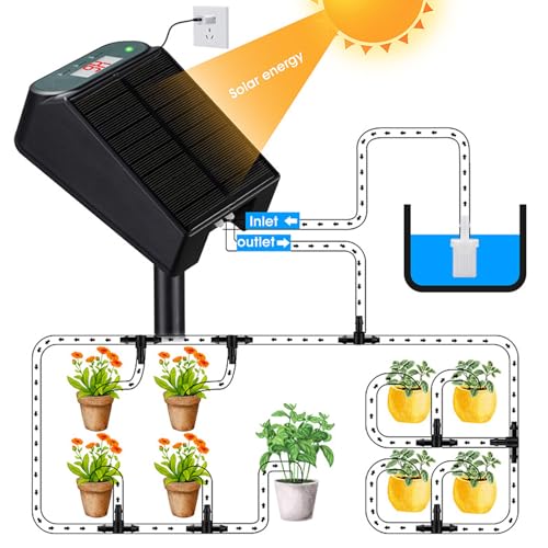 Kit de rega movido a energia solar Sunicon SW15, kit de rega automática para vasos de plantas, kit d