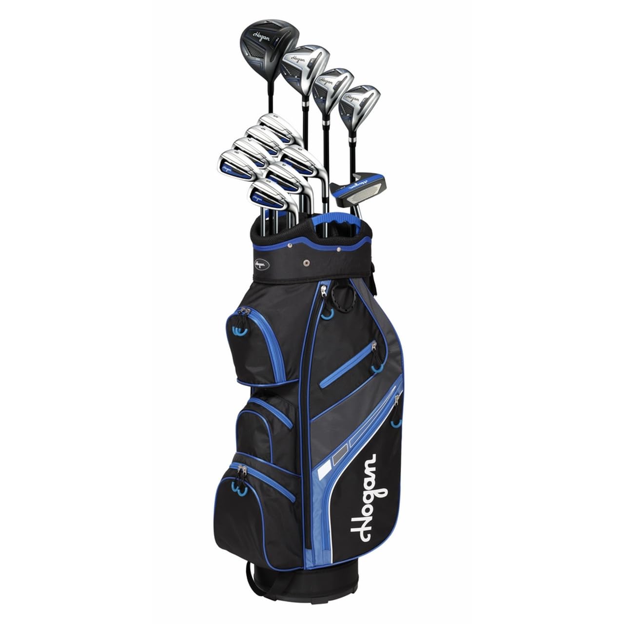 Hogan Golf FW-817 Men Right Golf Clubs Set with Cart Bag, Regular Flex