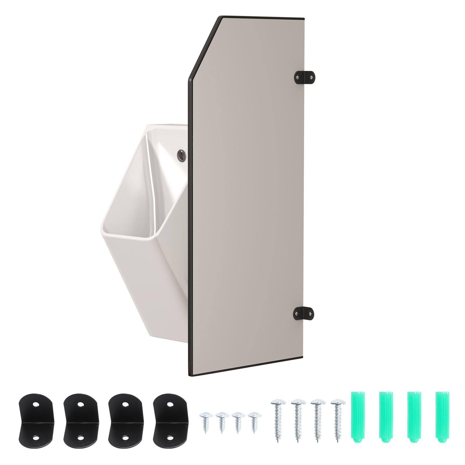 Isvea Infinity urinoir scheidingswand zwart mat