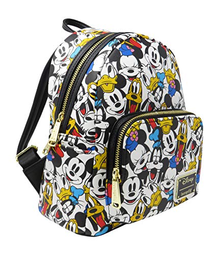 Loungefly Disney The Fab 5 Mickey Minnie Allover Print Double Strap Shoulder Bag Purse2