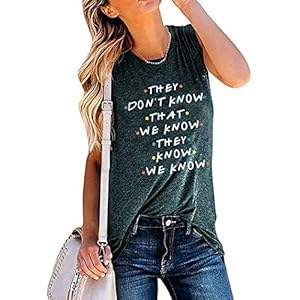 BLANCHES-Women-Friends-They-Dont-Know-Tank-Tops-TV-Show-Shirt-Sleeveless-Tee-Summer-Workout-Tops Plus Size Christmas Shirt Women Gnomes T-Shirt Xmas Buffalo Plaid Splicing Tshirt Holiday Shirts Tops Green