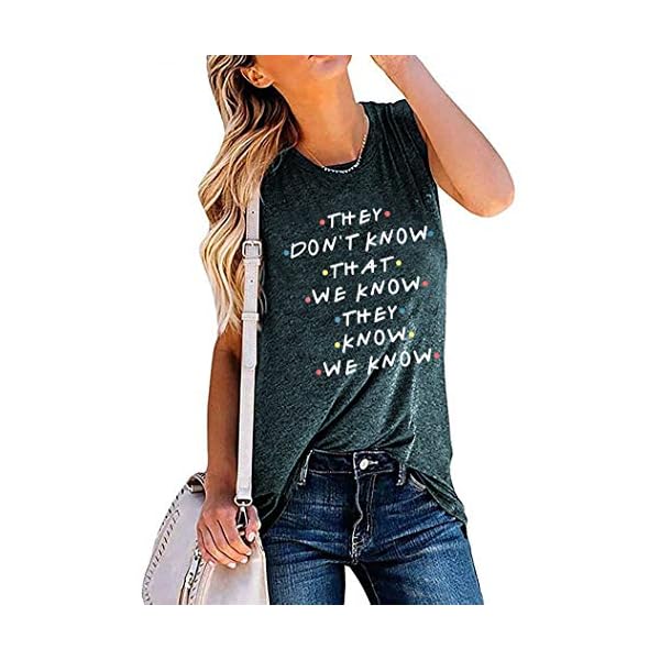 BLANCHES-Women-Friends-They-Dont-Know-Tank-Tops-TV-Show-Shirt-Sleeveless-Tee-Summer-Workout-Tops Plus Size Christmas Shirt Women Gnomes T-Shirt Xmas Buffalo Plaid Splicing Tshirt Holiday Shirts Tops Green
