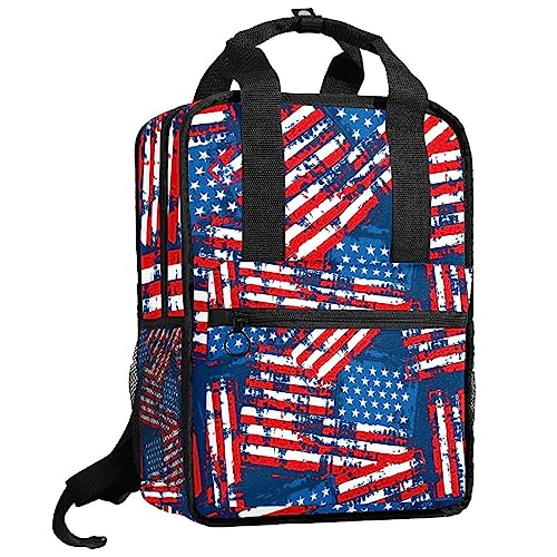 Sac à dos rétro garçons multicolore USA avec bretelles réglables