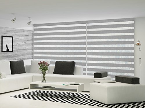 Image of ZEBRA BLINDS Polyester Curtain for Windows Or Outdoor Decor Grey W60xH130