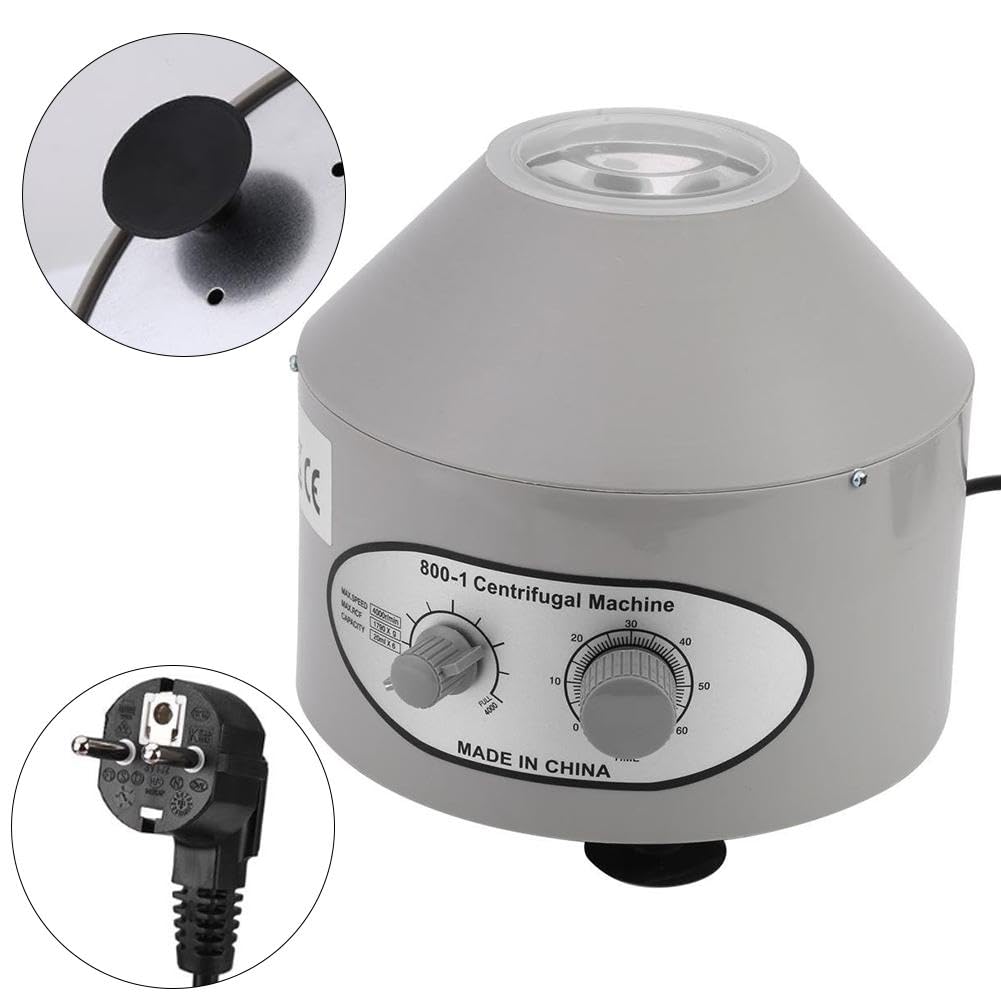 Centrifuge Labor Zentrifuge 800-1, 4000U/min Kleine Elektrische Tischzentrifuge mit Einstellbaren Geschwindigkeiten und Zeitmesser Labor-Zentrifugen Laborzentrifuge 20ml*6 Blutplasma Mikrozentrifuge