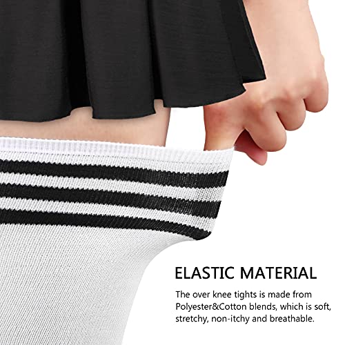 Image of DRESHOW Extra Long High Thigh Socks Striped Over Knee Thin Tights Long Stocking