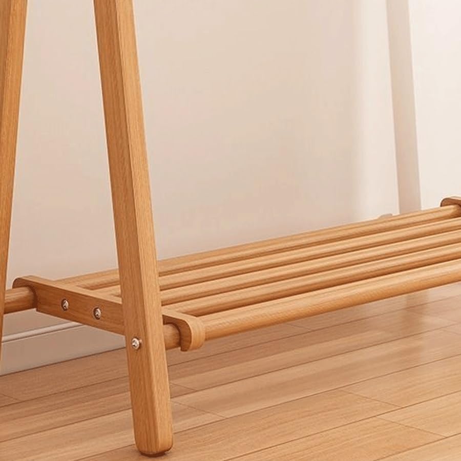 Perchero de pie multifuncional de madera para dormitorio y vestidor 4