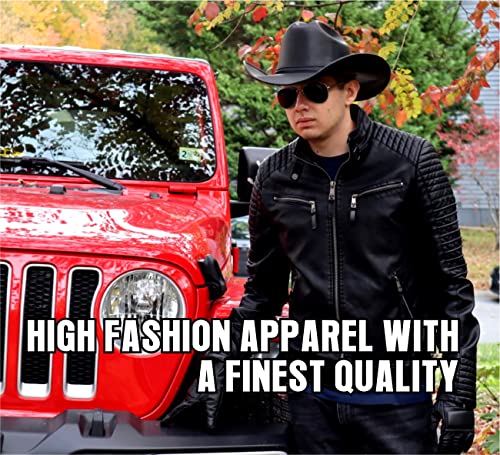 Green Cricket Leather Cowboy Hat, Cowhide Western Hat For Men And Women, Classic Outback Style (Medium, Black) #TOP2