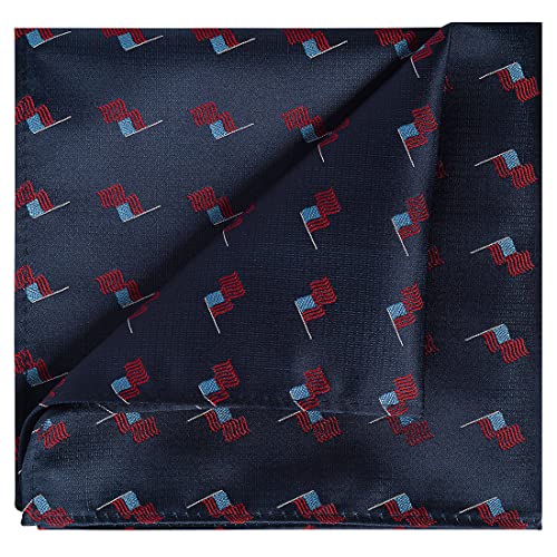 Image of KissTies Mens Pocket Square Silk Hanky The USA Pattern Handkerchief