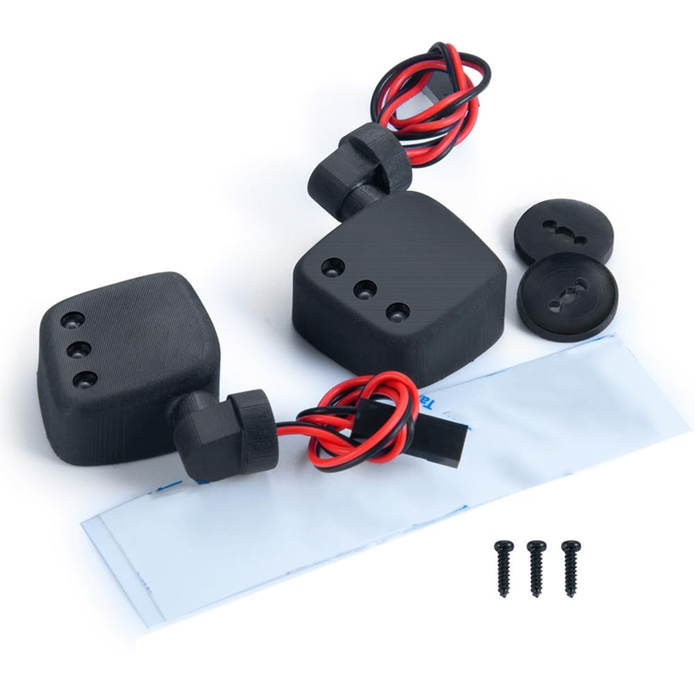 RC Auto RüCkspiegel Heck Ansicht mit LED Leuchten für 1/10 SCX10 II III RC Crawler Auto Simulierte Dekoration Teile