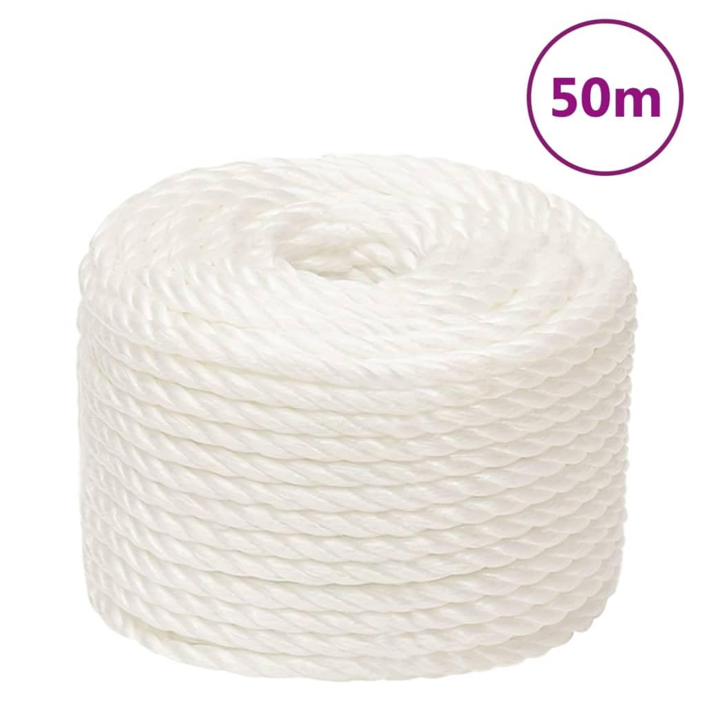 Cuerda de Trabajo Polipropileno Blanco 10 mm 50 m, Bricolaje Accesorios de Bricolaje Cadenas, Alambre y Cuerda Sogas y Cuerdas metálicas, Blanco, 1.86kg