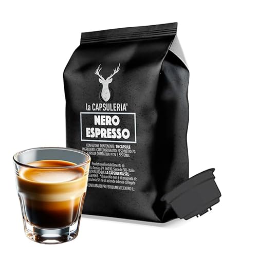 Café negro, intenso y cremoso (80 cápsulas) compatibles con Caffitaly, 8 paquetes x 10 cápsulas