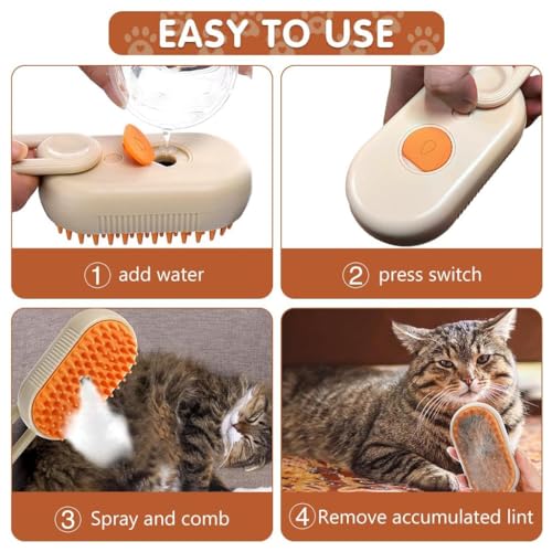 Image of Self Cleaning Slicker Brush, Pet Grooming Shedding Brush for Dogs and Cats - Easy to Remove Loose Undercoat, Pet Massaging Tool Suitable for Pets with Long or Short Hair (White)