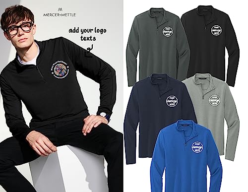 INK STITCH Men Mercer+Mettle Custom Embroidery Add Logo Texts Stretch Quarter Zip Pullover2