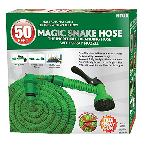 Expandable Garden Hose 50ft/100ft/150ft Garden Hose Pipe Garden Hosepipes Magic Lightweight Watering Hose Pipe Water Spray Expandable Flexible Magic Hose HTUK (50FT - 15M)