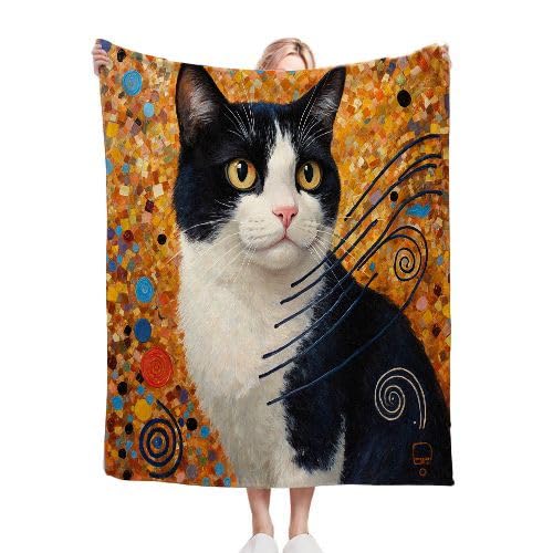 Plaid polaire 220x240 chats colorés pour grand lit deux personnes