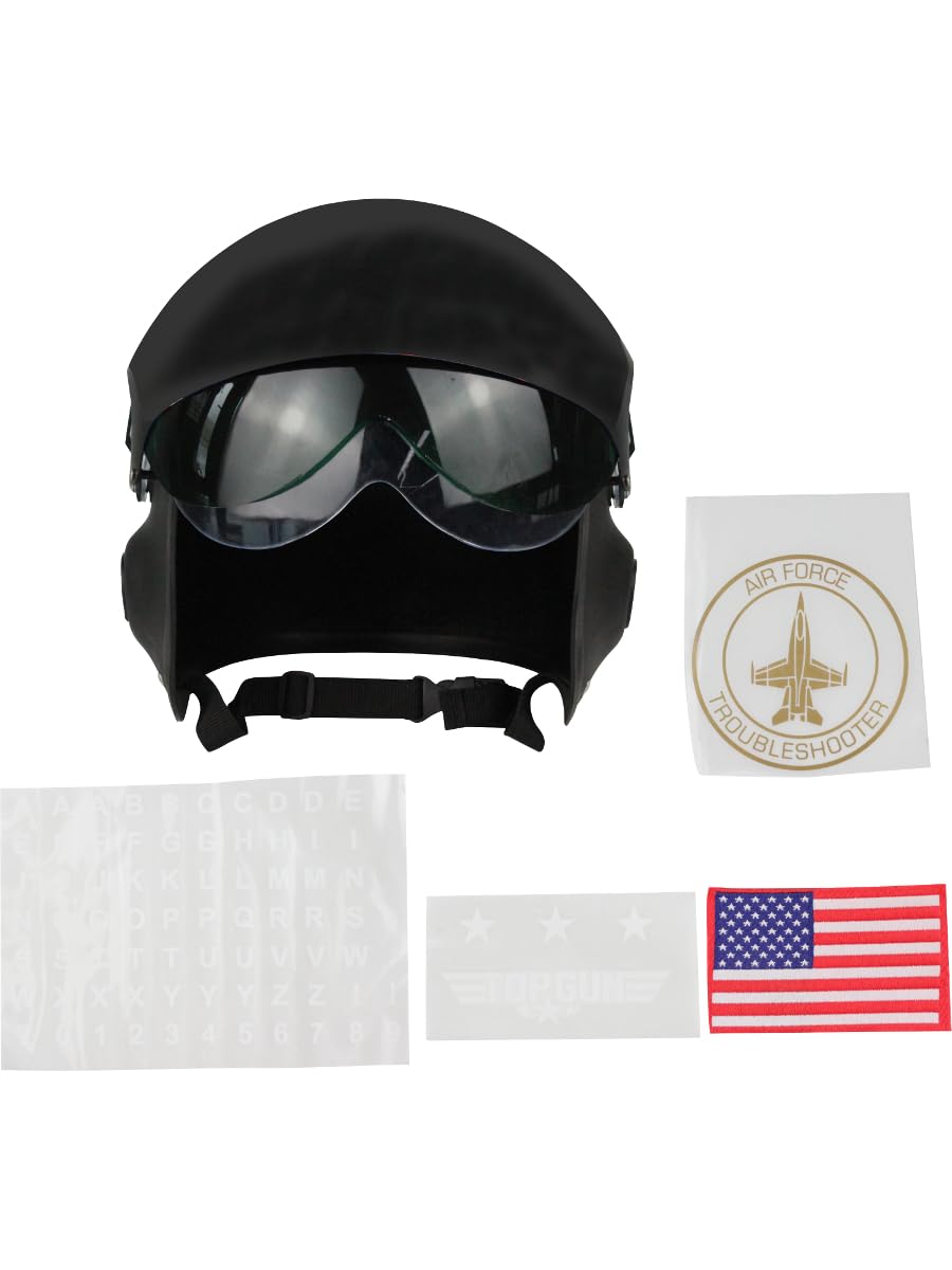 Adult's Adjustable Deluxe Black Jet Fighter Pilot Helmet Costume Accessory : Clothing, Shoes & Jewelry
