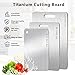 UFJEG Titanium Cutting Board, 3 PCS Titanium Cutting Boards for Kitchen, Non Toxic, Double-Sided Food Grade Chopping Board for Outdoor Camping(15.6