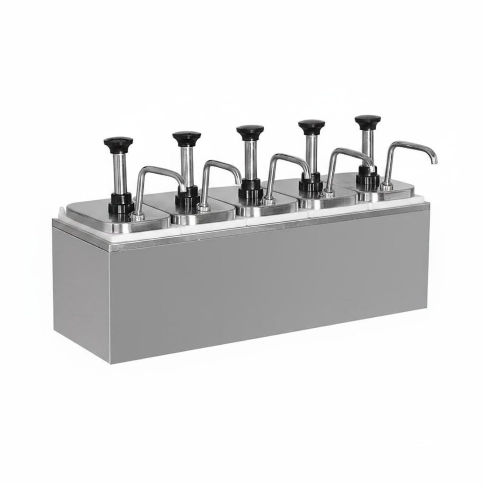 Pompa Dosatrice 10cc Plastica Resistente Attrezzatura Ristorazione Anti Spreco per Ristorante, Pompa Per Salsa A Cinque Teste Da 2L Con Scatola