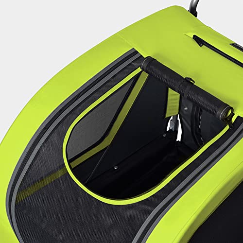 Doggyhut Original Large Fahrradanhänger & Hundebuggy 2 in 1 für Hunden bis 35kg Hundeanhänger Jogger Hundewagen mit Feststellbremse Tiggo (Grün)