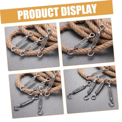 Veemoon 5pcs Heavy Duty Stainless Steel Turnbuckle Chain Rope Turnbuckle Wire Tensioner Screw Hook for Fence and miniatura 7